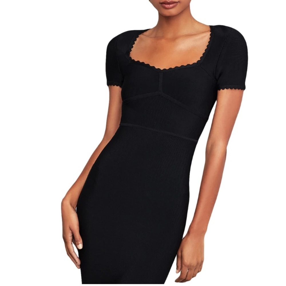 BCBG Bodycon Dress Scalloped Caged